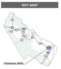 Potomac Mills Map - Retail area - Prince William County, Virginia, USA