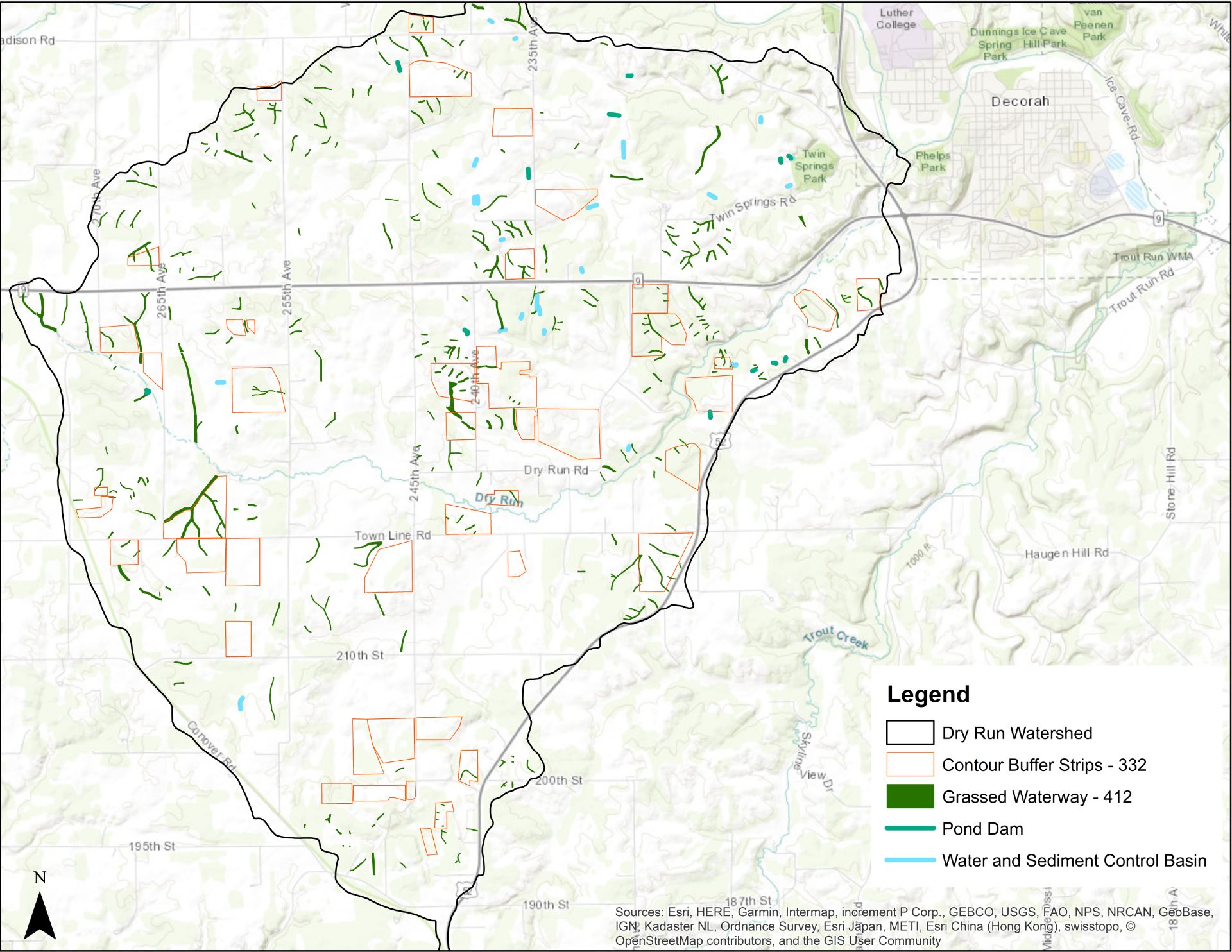 5 Subwatershed Explorer Upper Iowa River - click here to view interactive map of existing best management practices