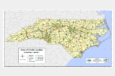 North Carolina Reference Wall Map