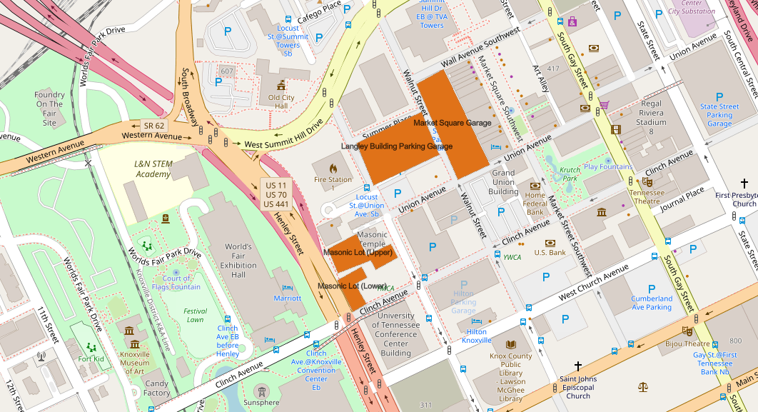 Downtown Nashville Parking Map State Employee Parking Map