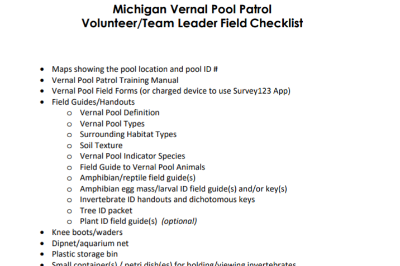 Team Leader Field Checklist