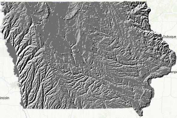 Iowa - 2020 LiDAR Digital Surface Model Hillshade