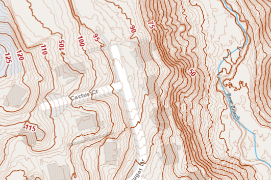 Long Branch topographic map, elevation, terrain