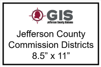 Jefferson County Commission Districts Map - 8.5" X 11"