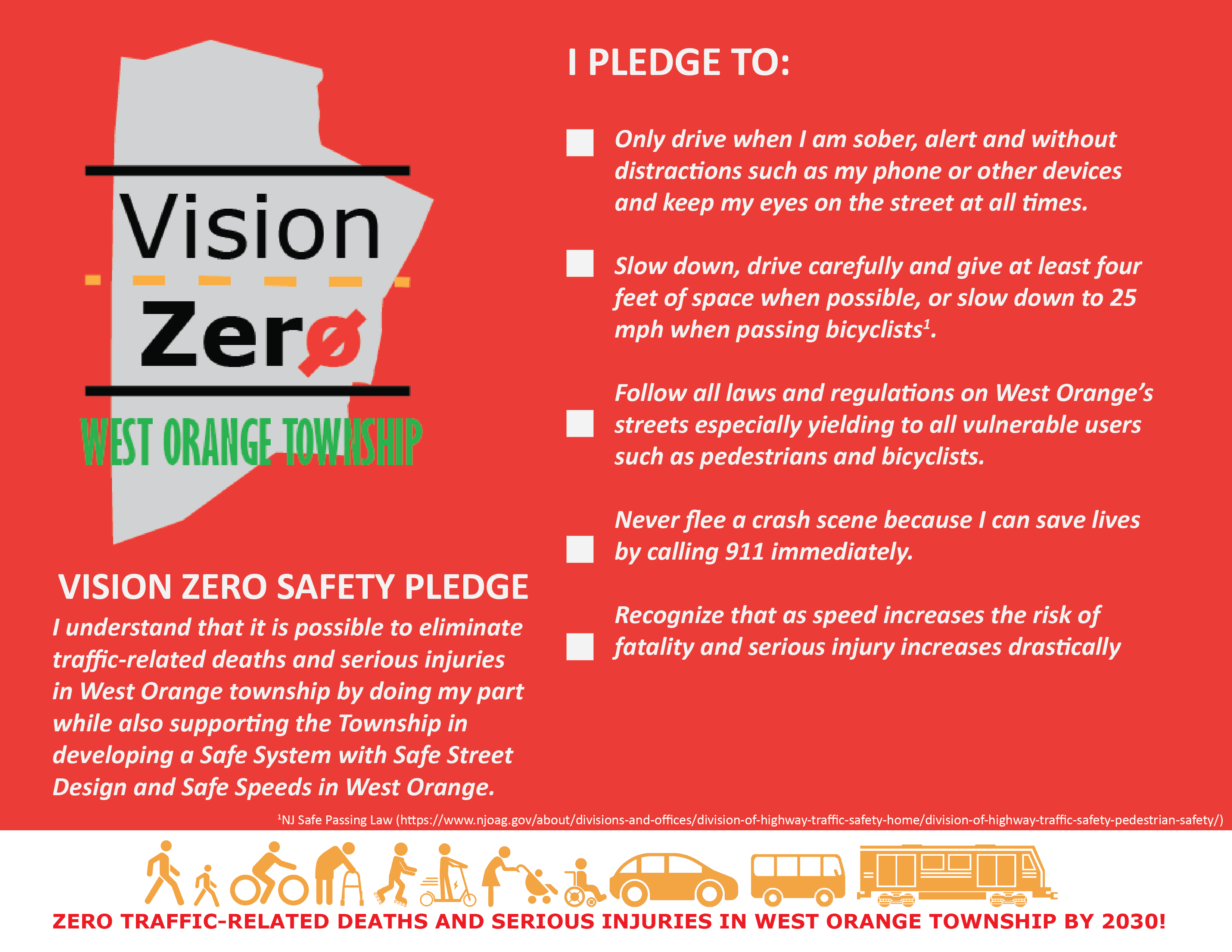 West Orange Vision Zero Pledge