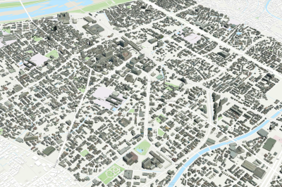 加古川市加古川駅周辺 ３D都市データを活用した都市模型 (透明ケース付