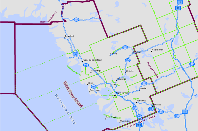 East Parry Sound Gis Map West Parry Sound Geography Network