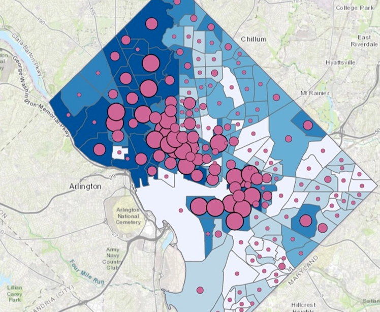 Income Vs. Educational Attainment in Washington DC