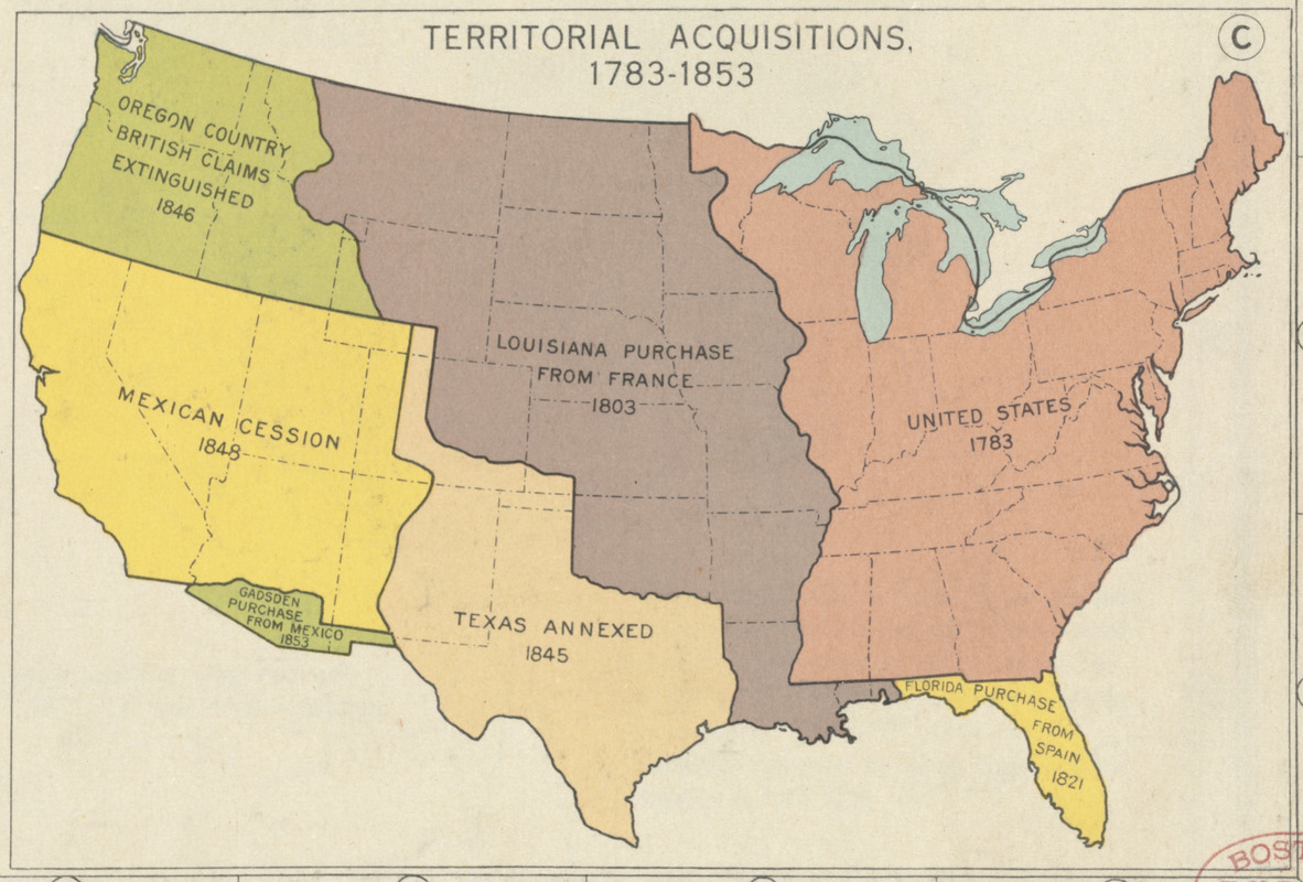 Land Acquisition Map Of The United States - United States Map