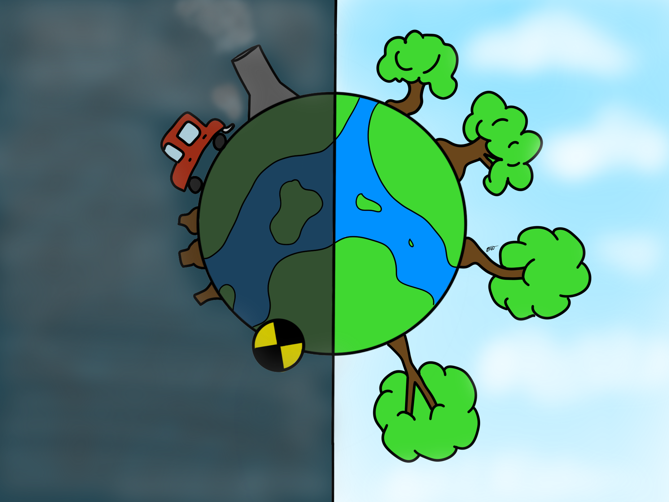 green earth clean earth drawing