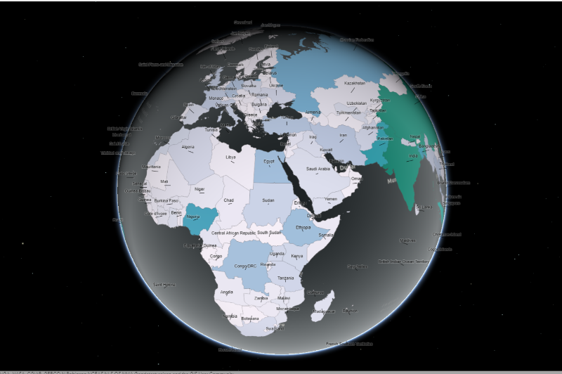 Digital Atlas of population by country