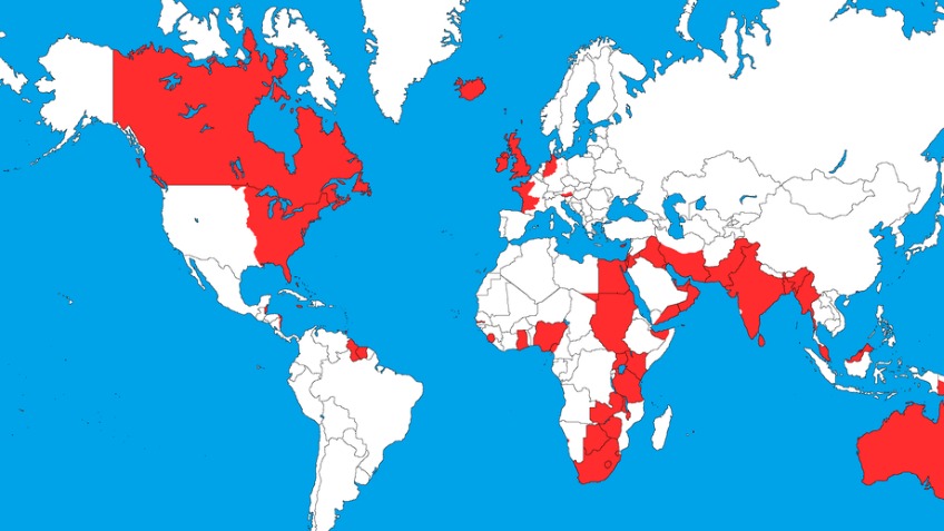 Map Of The British Empire At Its Peak - Map Of Staten