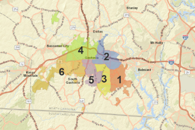 City of Gastonia Ward Map 2022