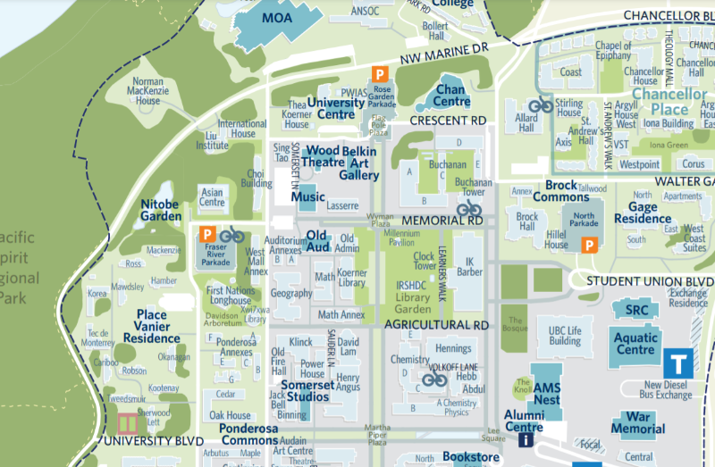 Map Of Ubc Campus Accessibility Analysis And Mapping At Ubc