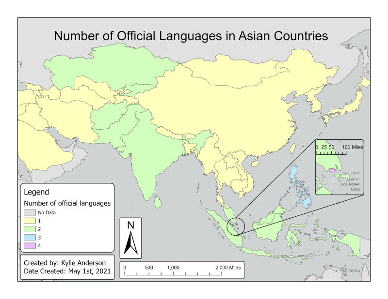 official languages of asia map