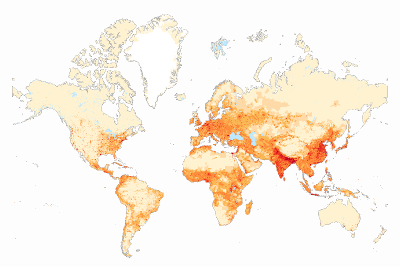 Gridded Population of the World v4 Global Population Density 2020 (Cartographic)