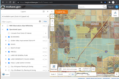 Geocortex Essentials City of Kingman Extent of Public GIS Map Viewer