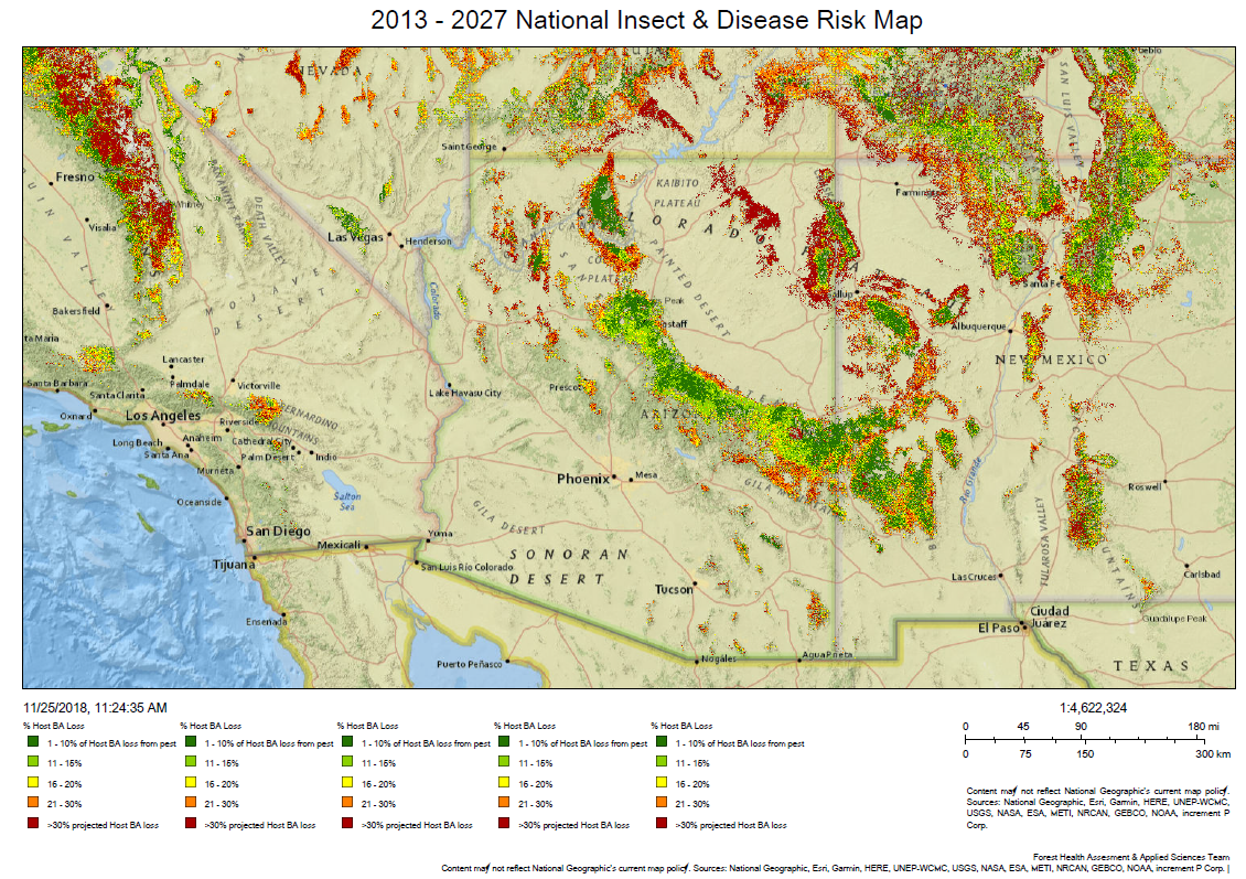 Arizona Surveying And Mapping Southwestern Region Arizona Forest Health 2018  