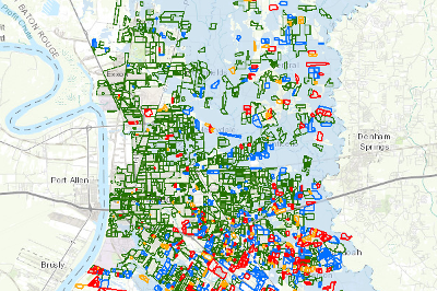 Estimated Flood Inundation Area and Subdivision Plat Date